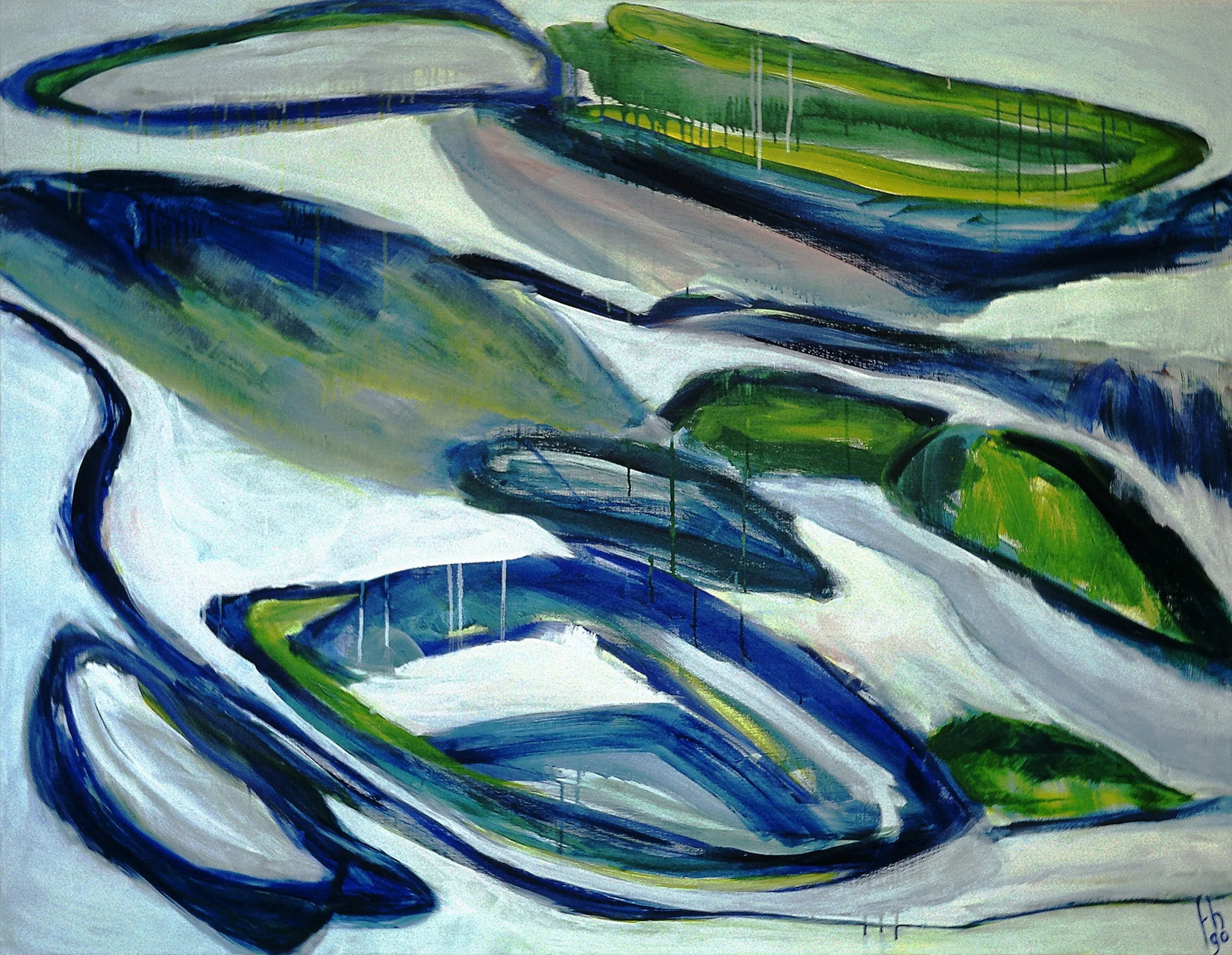 La crecida (2025), Óleo sobre lienzo, 150 x 110 cm. Obra de muestra.